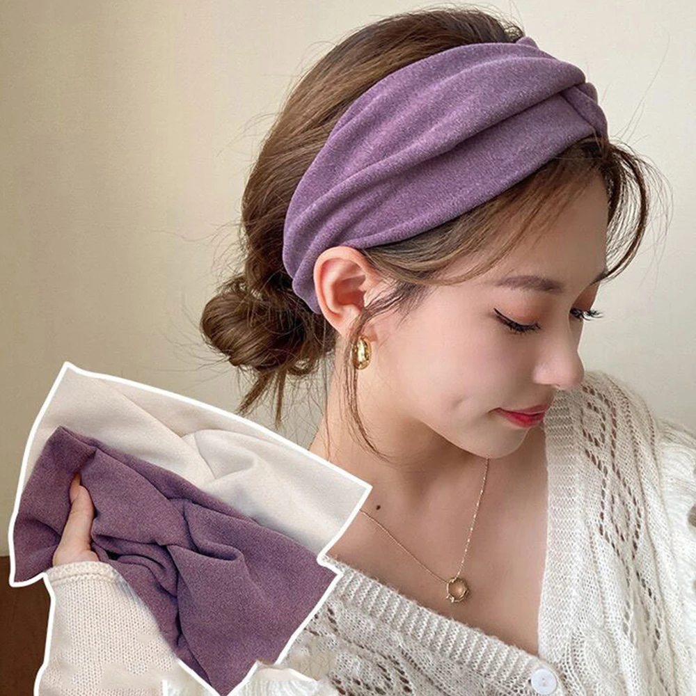 Wide Cotton Stretch Bandage Headband Image 1