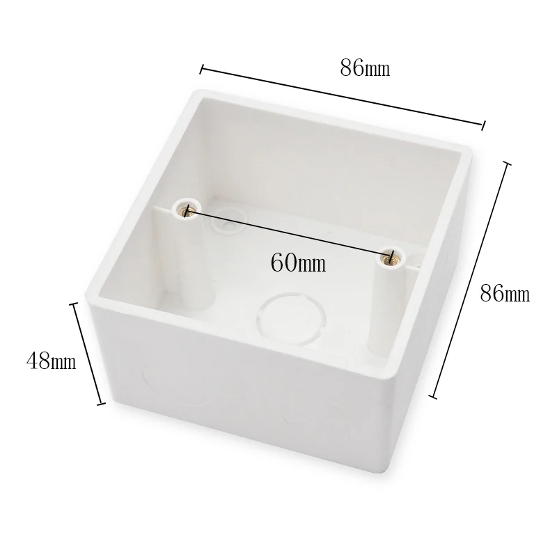 External Mounting Wall Mount Switch Junction Box 86*86*48mm for 86 Type Wall Switches and Sockets
