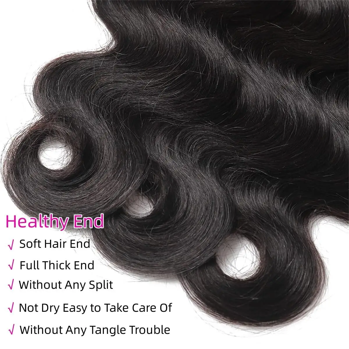 Brazilian Body Wave Human Hair Bundles Natural Black 1/3 Pieces Deal 100% Human Hair Bundles Remy Wavy Weave Extensions