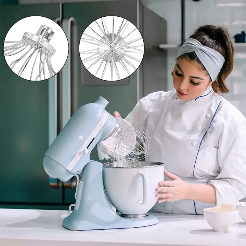 N0PF Wire Whip Attachment Compatible for 7QT KSM7589PFP KMS7586POB KMS8990NP Tilt-Head Stand Mixer Wire Whisk Dishwasher Safe
