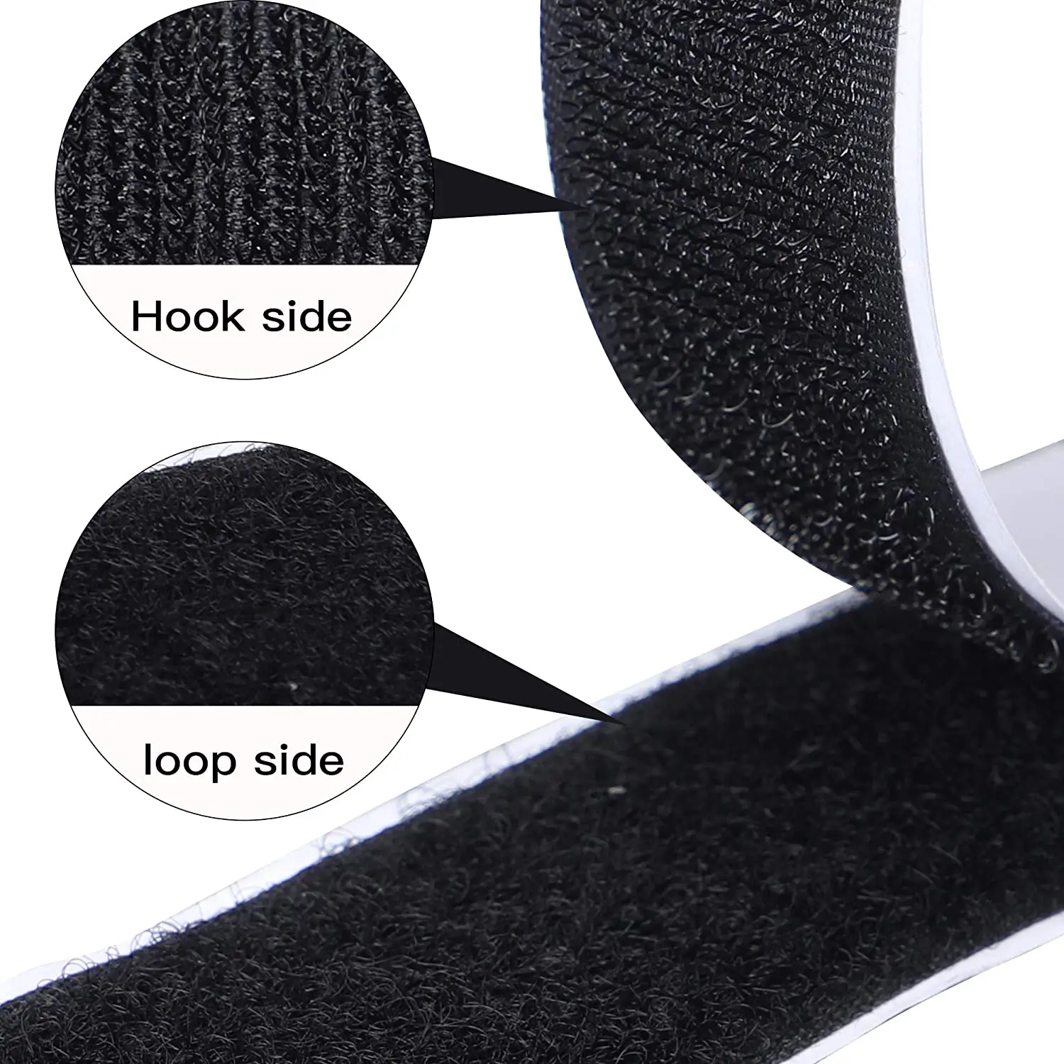 Nylon Self Adhesive Black Hook/Loop Square Velcro