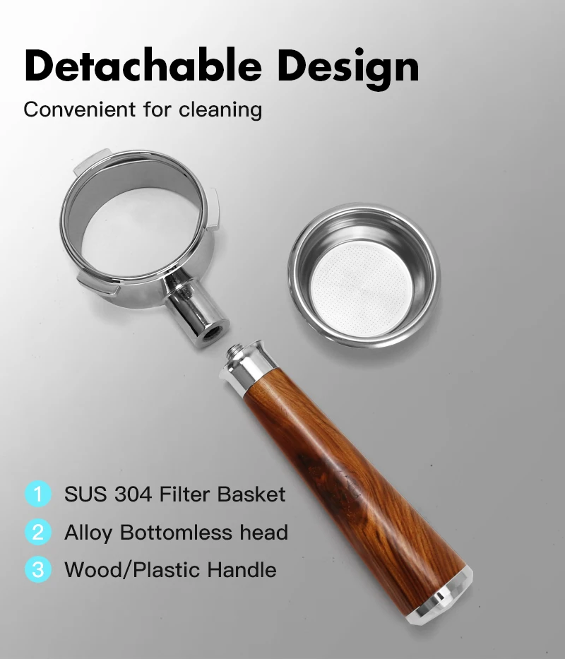 58mm 3 Ohr Boden Siebträger Für Hibrew H7 H7a H10a Breville Barista Max Mini Sunbeam Kaffee Werkzeug Espresso Maschine Zubehör – Detail 4