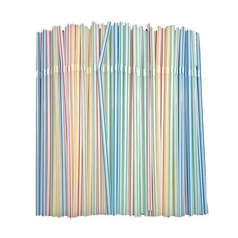 100-500Pcs Multicolor Kunststof Straws for Wedding Party Supplies Beverage Kitchen Cocktail Drinking Straws pajitas plastique