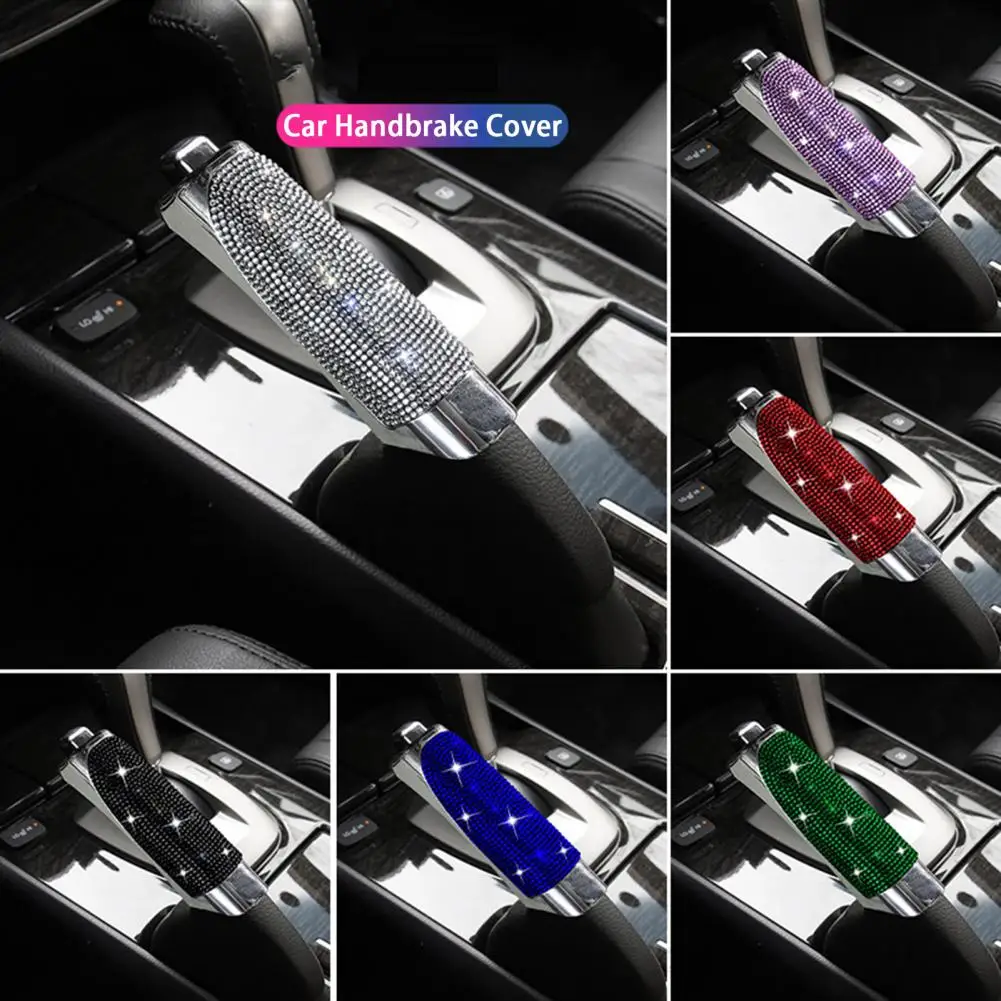 Hand Brake Cover,Car Interior Accessories Universal Crystal Car Handbrake Covers Anti-slip Auto Gear Shift Collars Diamond Car Bling for Woman