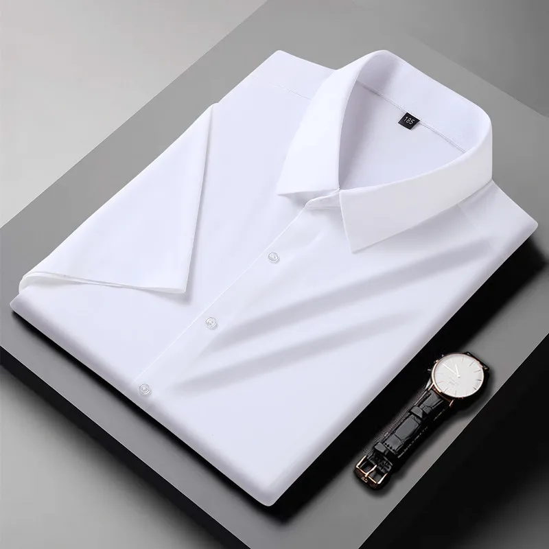 Рубашка мужская однотонная летняя из вискозы, размеры до 10XL