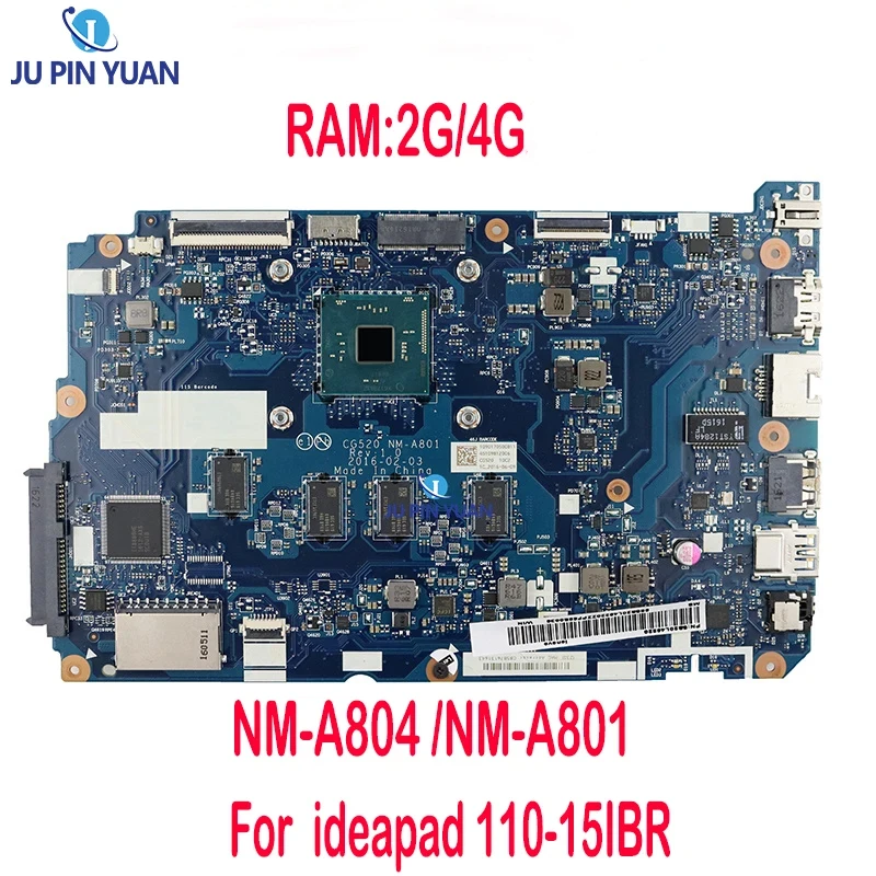 

NM-A804 NM-A801 Motherboard.For Lenovo Ideapad 110-15IBR Laptop Motherboard.With N3060 CPU.2G/4G RAM 100% Test Work