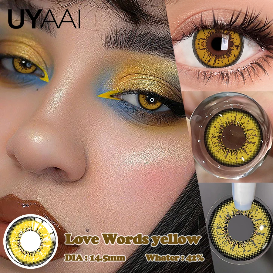 Vibrant Yellow Soft Contact Lenses for Cosplay & Makeup with Free Case
