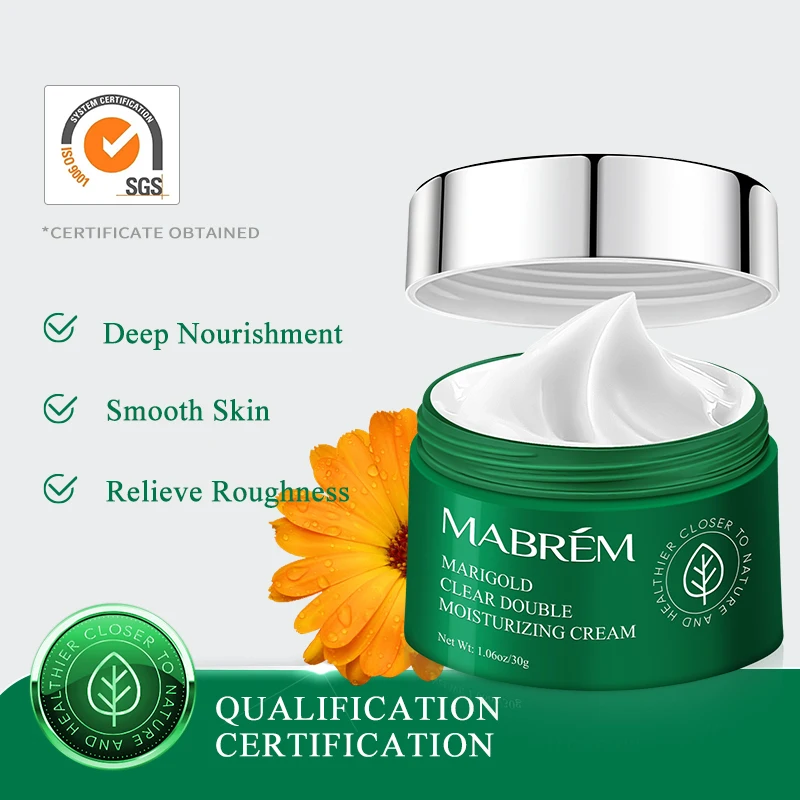 MABREM Calendula Double Moisturizing Cream Anti-Aging Whitening Wrinkle Removal Repair pores Relieves Rough And dry Skin Care