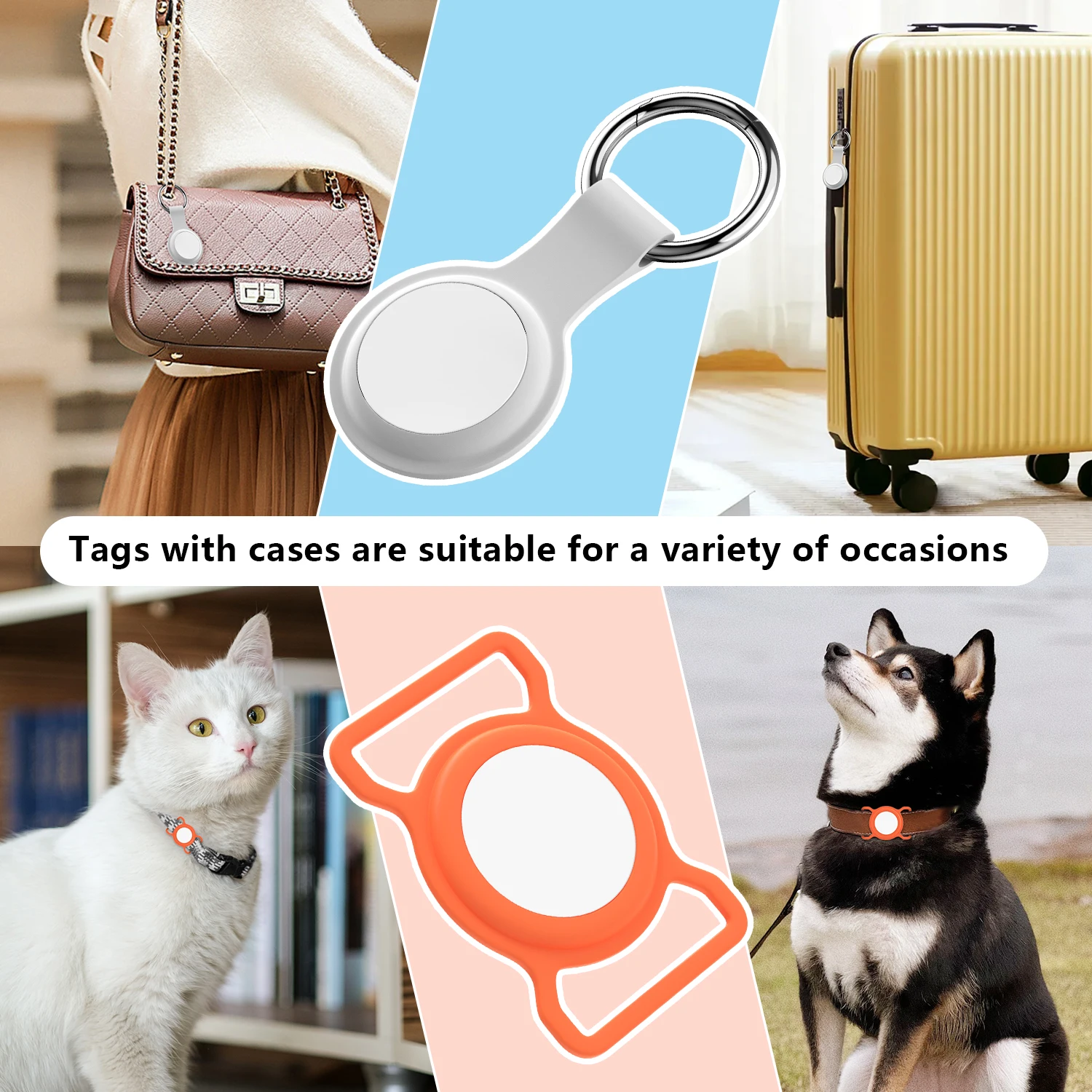 4PCS Air Smart Tag Tracker with Case Keys Luggage Pet Finder with Apple Find My Bluetooth Tracker iOS Only