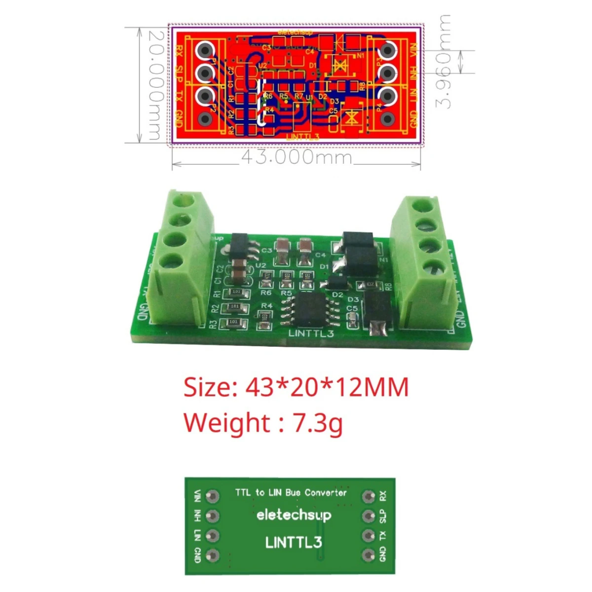 통신 모니터링용 TTL UART to LIN Can 버스 컨버터, 데이터 분석기, TJA1020 K_LINE 날짜 버스, TJA1021 칩, LINTTL3