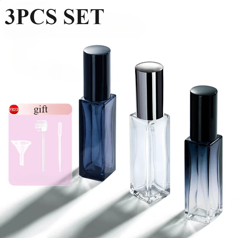 Perfume Spray Bottle Empty Glass Atomizer Travel Cosmetic Bottl Sample Vials Refillable 3PCS 10ml 20ml