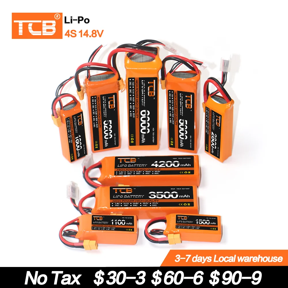 

RC LiPo Battery 4S 14.8V 2200 3000 3800 4200 4500 5200 6000mAh 25C 35C 60C Lithium For RC Air.craft Quadrotor Car Drone Airplane