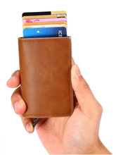  ID Credit Bank Card Holder Wallet Luxury Brand Men Anti Rfid Blocking Protected Magic Leather Slim Mini Small Money Wallets Case 
