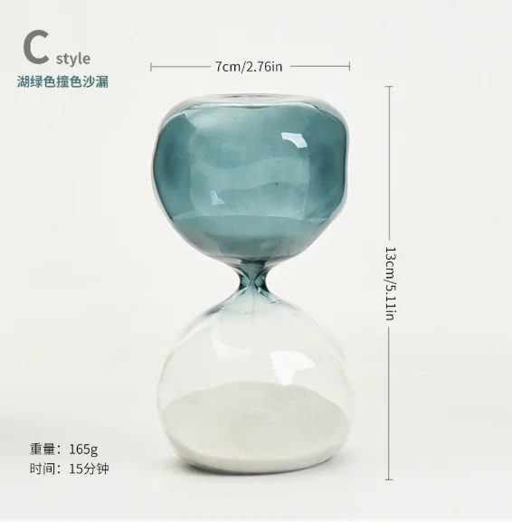 창의적인 유리 모래시계, 모던한 홈데코 장식품, 15/30/60분 다채로운 색상의 모래시계, 책상 사무실 발렌타인데이 선물