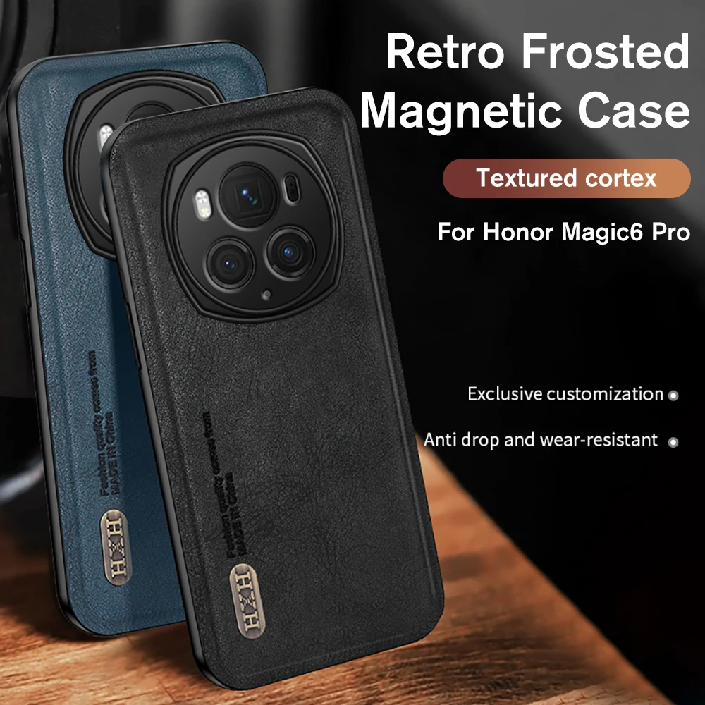 Custodia Magnetica Smerigliata Retrò Per Honor Magic 6 Pro 6Pro Magic6 Magic6Pro Cover Huawei Honer Honar Hone 6 Magic Honor Honor Magic6