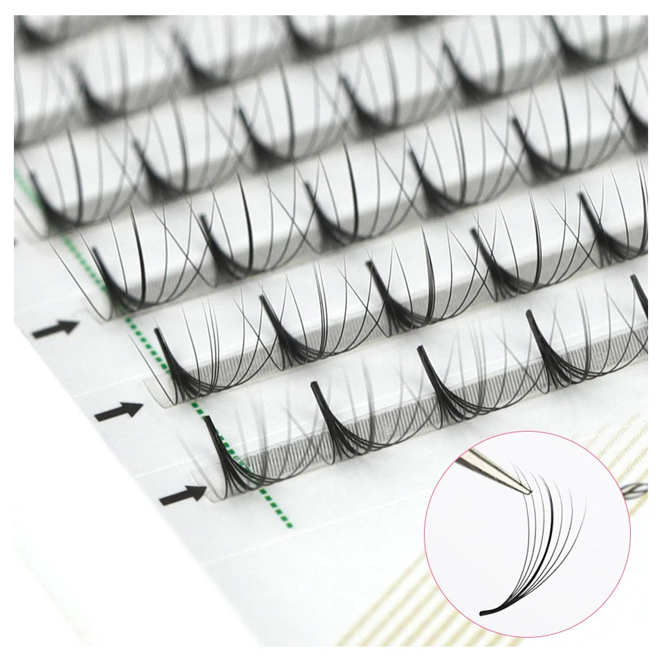 

AGUUD Premade Wispy Lash Fans Hybrid Fan Lashes Thin Base Premade Volume Fan Lash Extension Premade Wispy Fans Eyelash Extension