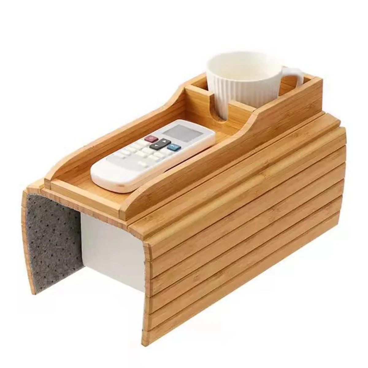 

Couch Cup Holder, Couch Drink Holder, Natural Bamboo Sofa Cup Holder Armrest Tray, Portable Couch Arm Tray Table
