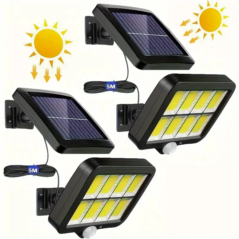 야외 조명 가로등 태양광 분리형 벽등 3가지 모드 방수 모션 센서 정원 가로등 태양광 램프 정원 벽등