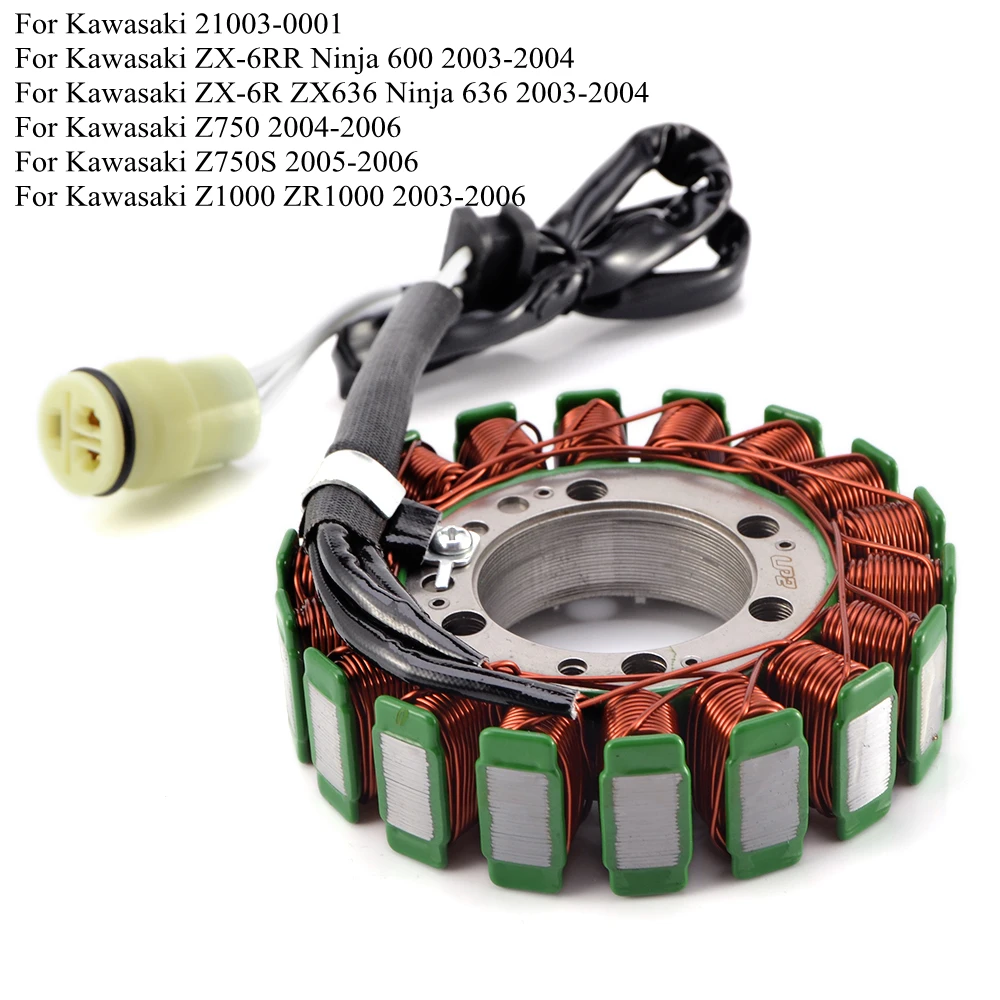 

Engine Generator Stator Coil For Kawasaki Z1000 ZR1000 2003-2006 Z750 2004 2005 2006 Z750S 2005-2006 Z 1000 750 750S 21003-0001