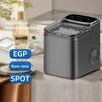 Machine à glaçons entièrement automatique avec écran tactile, capacité de stockage de 500g, fabrication rapide de glaçons, machine à glaçons portable pour la maison/le camping 2