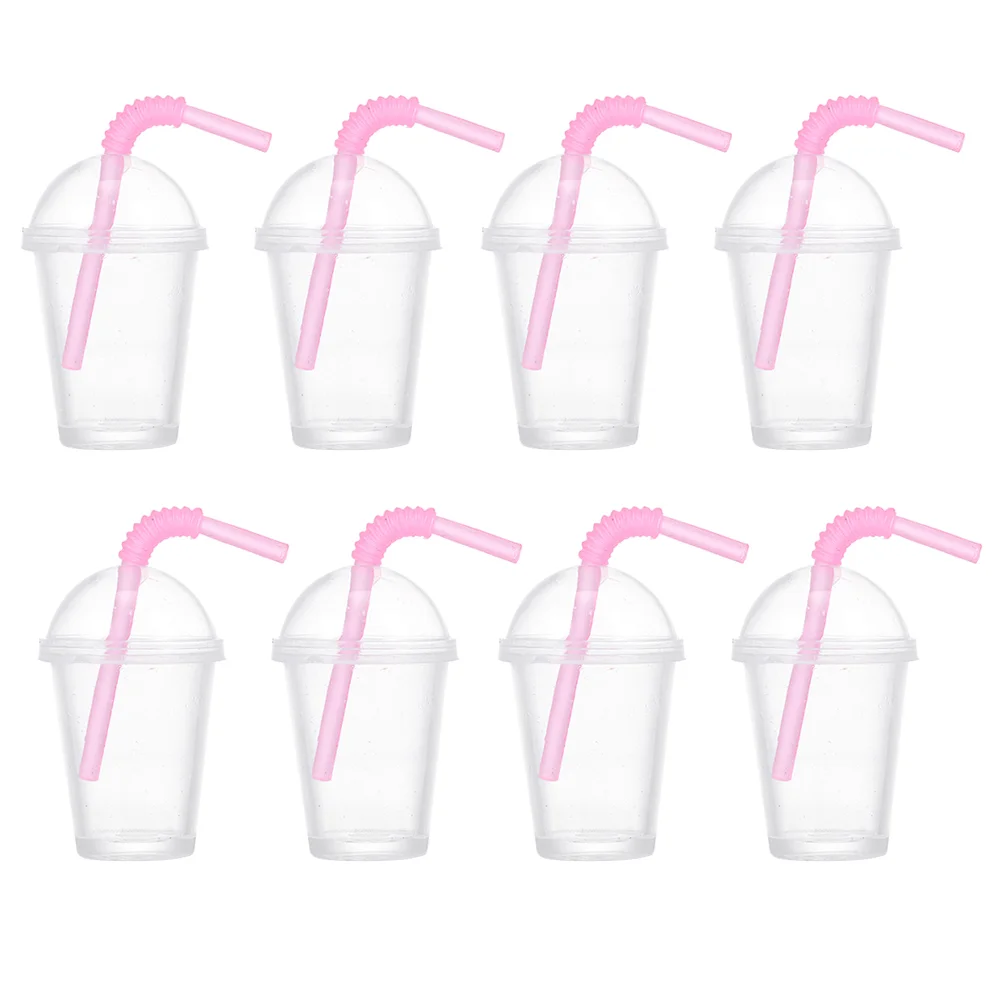 

8 Pcs Mini Milk Tea Cup Lovely Cups Resin Water Glasses Decorative Delicate Miniature Children Food Play Wear-resistant