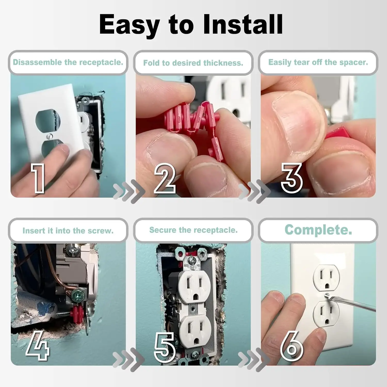 Enhanced Red Electrical Box Outlet Spacers for Secure Plug and Switch Installation