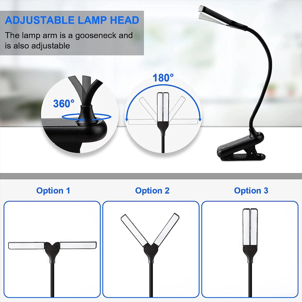 Lampe de livre à pince pliante, 3 couleurs, batterie à intensité variable en continu, lampe de table réglable, lampe de lecture portable, veilleuse, 62 LED Lampe de livre à pince pliante, 3 couleurs, batterie à intensité variable en continu, lampe de table réglable, lampe de lecture portable, veilleuse, 62 LED