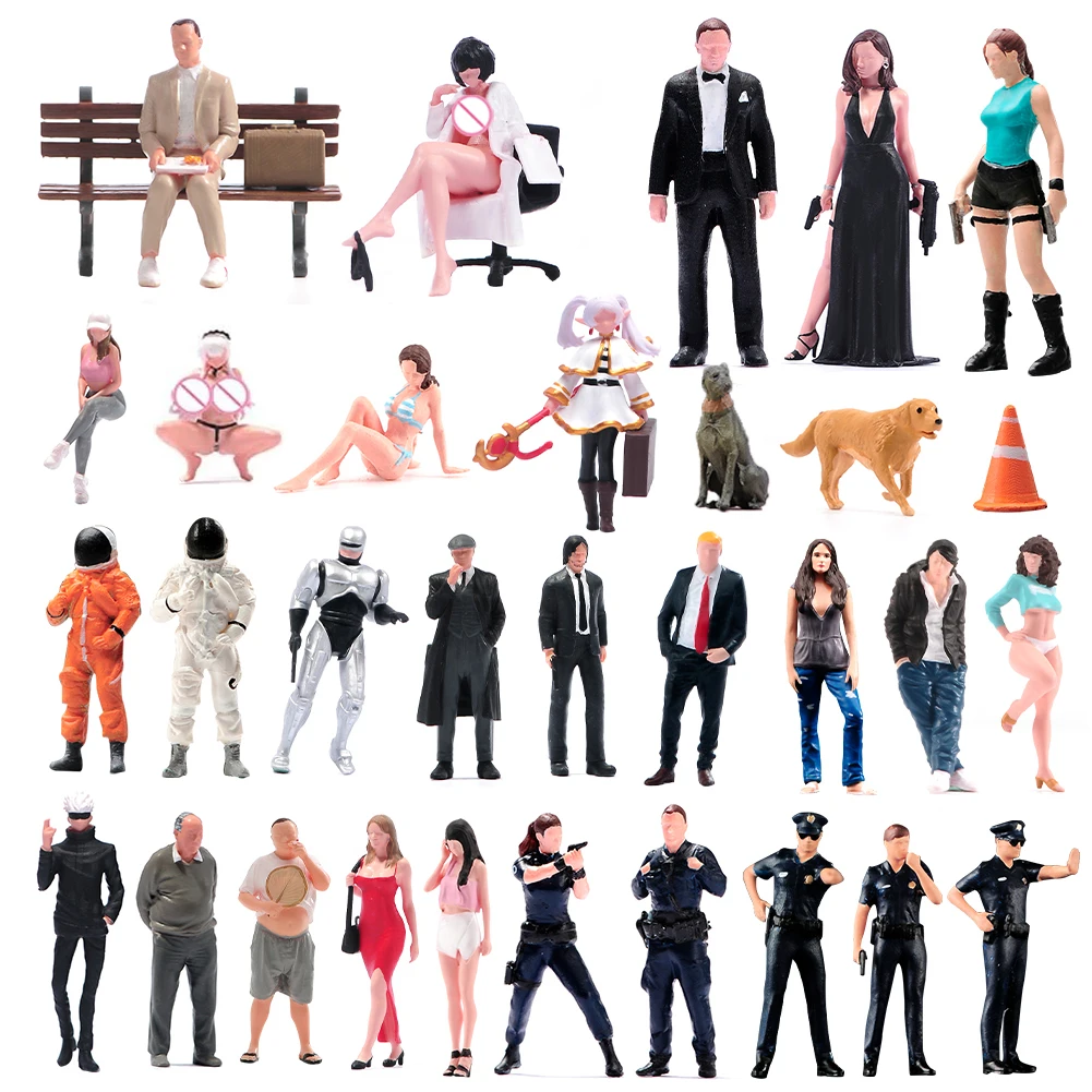 Figurines Miniatures Filles - Pour Diorama Voitures 1/64, 1/87, Etc. - Personnages Customisables