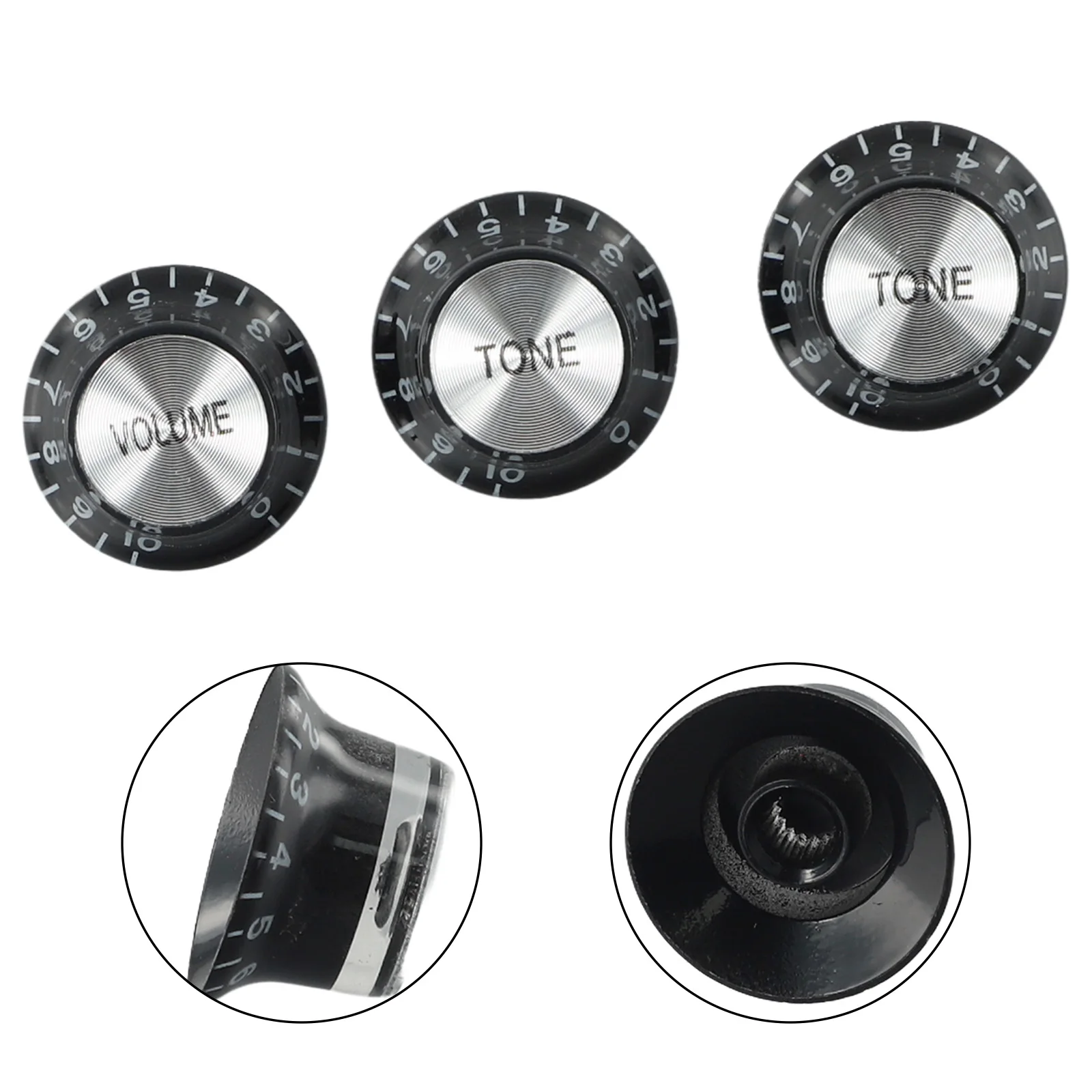 

TONE Knobs VOLUME Knob ABS Accessories Bass Blacks For Guitar Guitar Control Knobs 2 Tone High Quality Practical