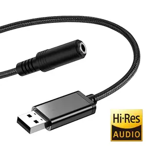 Vention-tarjeta de sonido externa USB a 3,5mm, adaptador de Audio USB a  auriculares, micrófono para Macbook, ordenador portátil, PS4 - AliExpress