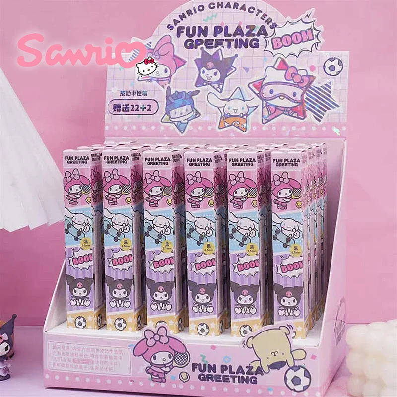 

24 шт. Sanrio персонажи гелевая ручка подходит Cinnamoroll Kuromi пресс ручка для подписи для студента канцелярские принадлежности для школы принадлежности для письма оптовая продажа