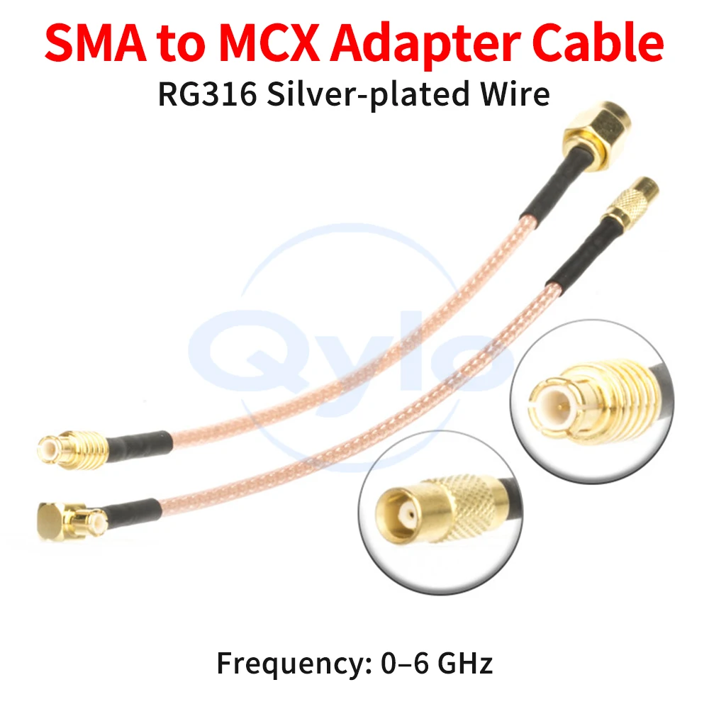 SMA zu MCX Adapterkabel RF Kabel MCX Patchkabel Antenne Verlängerungskabel Stecker auf Buchse Kabel RG316 Feeder Kabel 1 Stück
