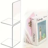 2Pcs Clear Acrylic Bookends L-shaped Desk Organizer Desktop Book Holder School Stationery Office Accessories 2