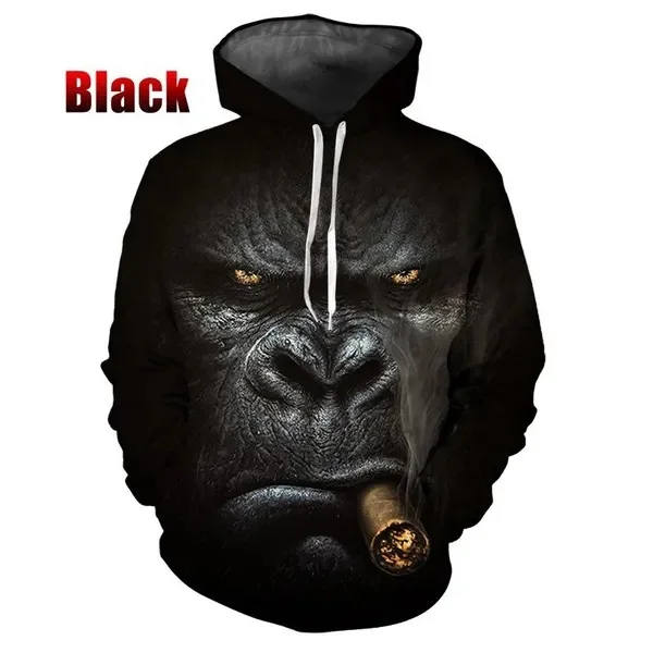 thumbnail image 1 of Nuevas sudaderas con capucha con estampado 3D de monos y animales para hombre, sudaderas divertidas con capucha Y2k, sudadera de hip hop, jersey Harajuku, ropa para mujer, 1 of 5