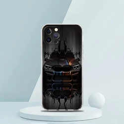 Sleek Black Car Phone Case with Transparent Design for iPhone 14 (B1)