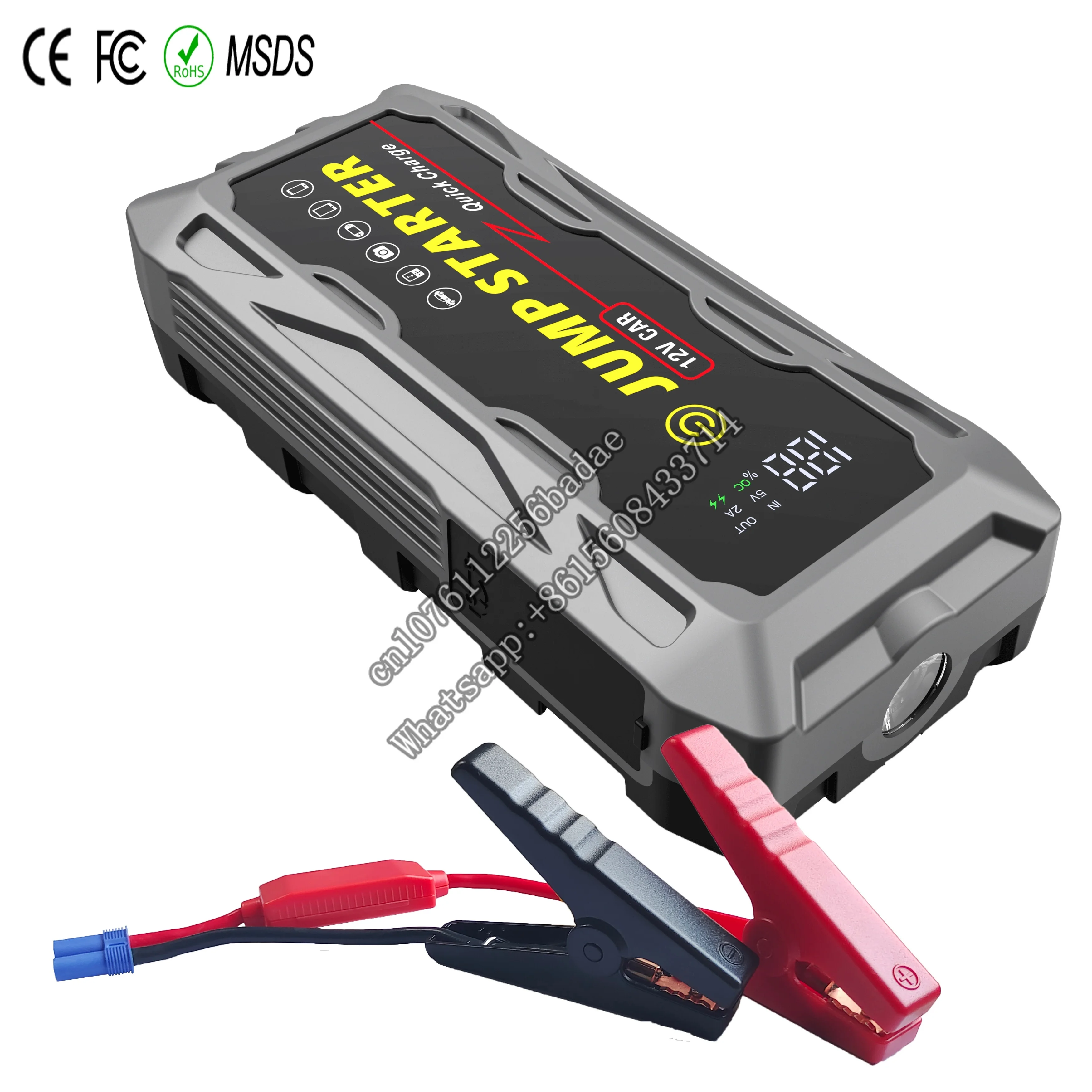 20000mAh High Power Car Jump Starter Bank / 2000A Multi-Function Portable 12V Lithium Battery