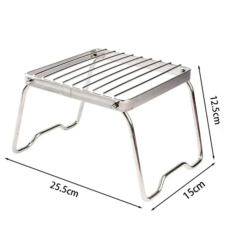 Multifunction Folding Campfire Grill Stand Tourism Portable Camping Grill Grate Outdoor Cookware BBQ Rack Wood Gas Stove Bracket 6