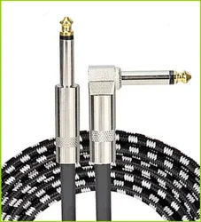 Gold Plated Shielded Low Noise 6.35mm Audio Cable (Black 1.5M)