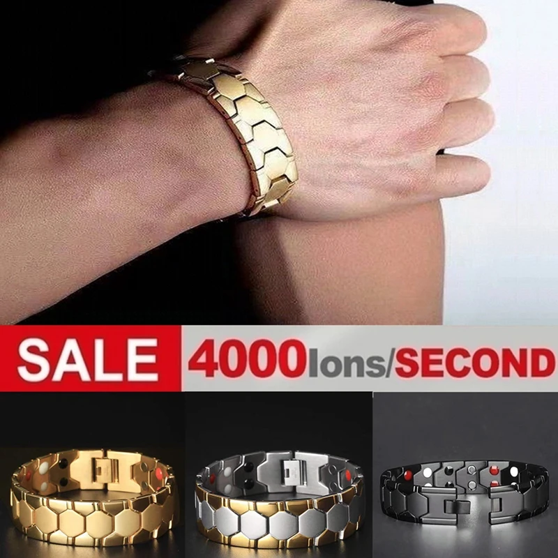 Moda Uomo 4000Gauss Magnetic Linfodrenaggio Detox Bracciale Dimagrante Magnetic Therapy Bracciale Bangle Jewelry Health Care Gift
