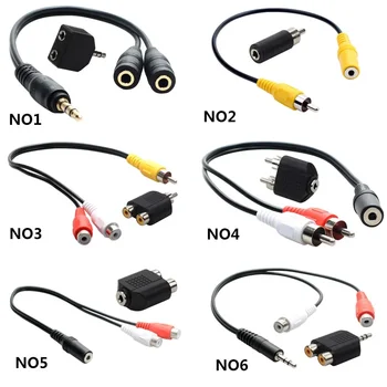 Universal RCA Cable 3.5mm Jack Stereo Audio Cable to 2RCA Socket Female to male to Headphone 3.5 AUX Y Adapter for DVD Amplifi