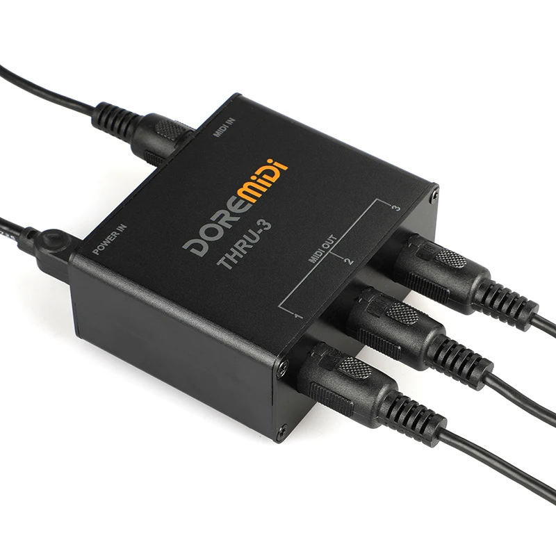 DOREMiDi MIDI THRU-3 Thru Box Controller Can Be Used To Convert 1 MIDI Input Into 3 Outputs with Standard 16 Channels