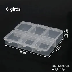 Adjustable Compartment Plastic Organizer for Crafts and Jewelry Supplies (6 grids box)