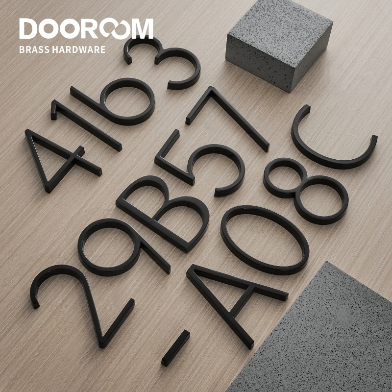 House Number Signs Dooroom Zinc Alloy Digits 0-9 Letters A B C Company Names Door Plate House Number Room Number Hotel Floor Villa Signboard