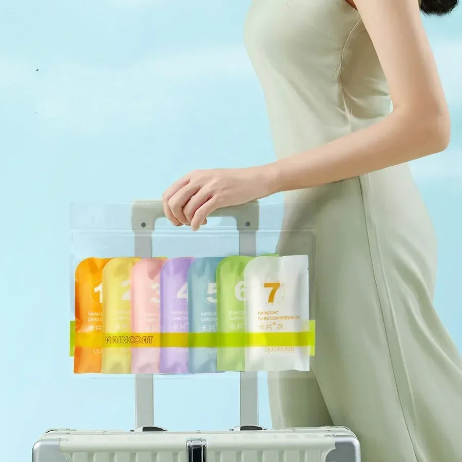 4PCS Portable Thickened Raincoat Travel Outdoor Rainwear