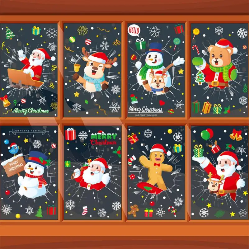 

Holiday Supplies Beautiful And Practical 1 Set Santa Claus Decal Window Decor Popular Holiday Stickers Christmas Decal Pvc