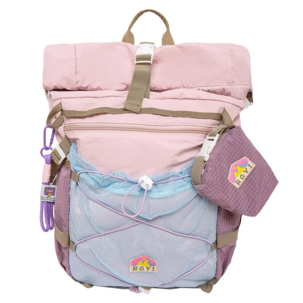 Color-Blocked Design Outdoor Hiking Bag Multi-pocket Waterproof Oxford Travel Backpack Lightweight Large-Capacity 1