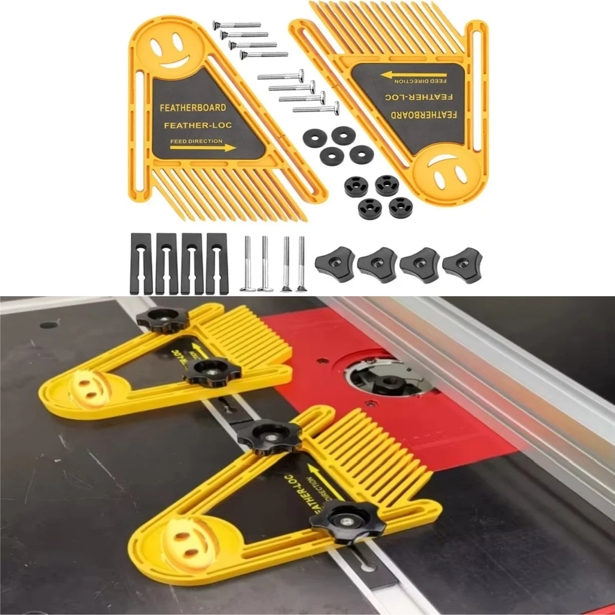 Double Feather Board 2-Piece Adjustable Feather Board