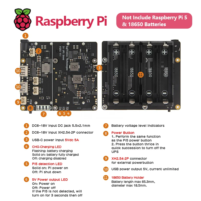 Geekworm X1202 UPS �� ���� ���� ����(Raspberry Pi 5�� 4�� 18650 ���͸� Ȧ�� ����)