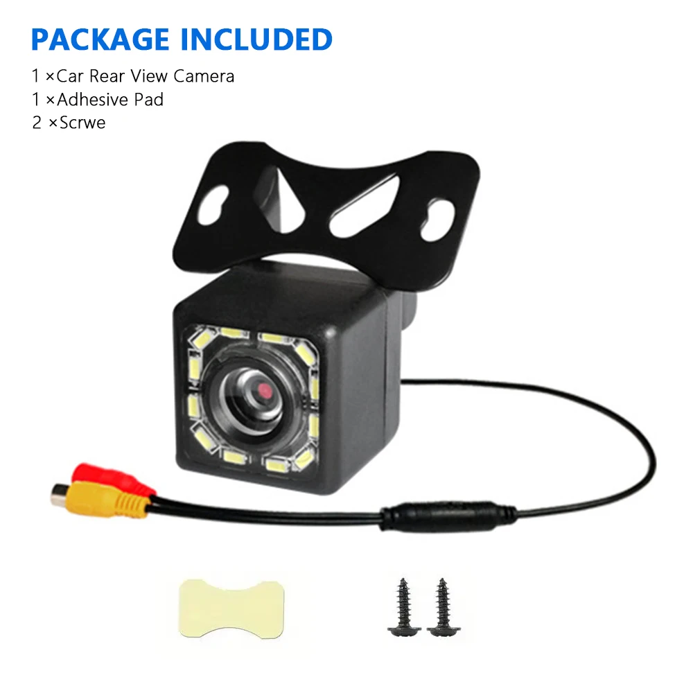 Wide Angle HD Car Rearview Camera Rear View Video Vehicle Camera Backup Reverse Camera 12 LED Night Vision Parking Camera