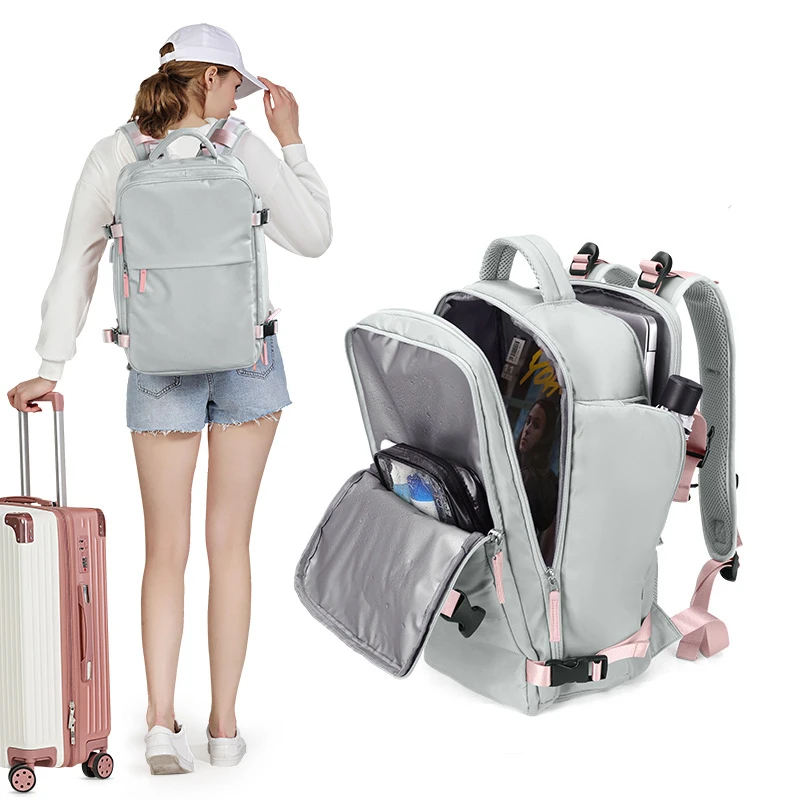 Bolsa de viaje para mujer, mochila de gran capacidad, bolsa de equipaje para exteriores, diseñador con carga USB de alta calidad|Mochilas| - AliExpress